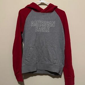 American Eagle Red and Gray Small Hoodie